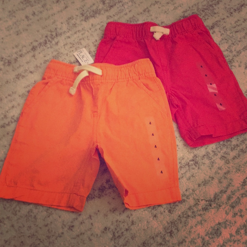 size 4 shorts bundle, orange and red